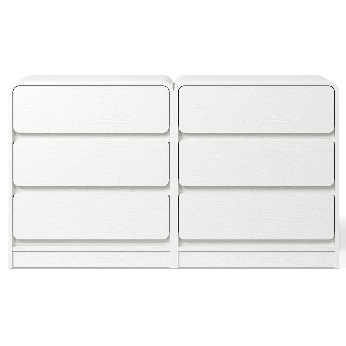 Heynemo Modern 3-Drawer Storage Dresser Set of 2 for Home and Office, White