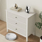 Heynemo Large White 3 Drawer Dresser, Painted 30 Inch Tall Wood Nightstand with Storage, Wide Modern Chest of Drawers with Ball Bearing Slide for Bedroom Hallway Living Room Entryway Office