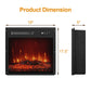 Heynemo 18" Electric Fireplace Insert, Recessed Fireplace Heater with Remote Control, Small Heater with Low Noise, Adjustable Temperature, 8H Timer, Adjustable Flame Brightness, 110V/1500W, Black