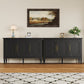 Heynemo 3-Door Storage Cabinet, Sideboard Cabinet with Adjustable Shelves, Ideal for Entryway, Living Room, Dining Room, Black