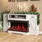 Heynemo TV Stands with 36'' Fireplace for TVs up to 75'', Media Console Table with Adjustable Shelves, Double-door Design, Entertainment Center for Living Room, Bedroom, White