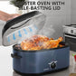 Superjoe Roaster Oven 26 Quart, Electric Roaster Oven with Visible & Self-Basting Lid, Turkey Roaster Oven with Removable Pan & Rack, Variable Temperature Control, Stainless Steel, Blue