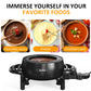 RoyalCraft Electric Fondue Pot Set for Melting Chocolate Cheese, 3 Quart Fondue Set with Adjustable Temperature Control and 8 Color-Coded Forks, 1000W Non-Stick Fondue Maker for Dessert, Oil and Broth