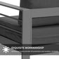 Superjoe Outdoor 2-Seat Patio Aluminum Loveseat Sofa Couch Furniture with Light Grey Cushions, Grey