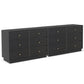 Royalcraft 6 Drawer Dresser, Modern Closet Dressers Chest of Drawers with Crystal Knobs & Decorative Painted Strip, Wood Storage Cabinet for Bedroom Living Room Hallway Closet