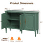 Heynemo 3-Door Storage Cabinet with Adjustable Shelves, Accent Sideboard Cabinet with Turned Legs, Wood Pantry Cabinet, Mid-Century Buffet Cabinet for Entryway, Living Room, Dining Room, Green