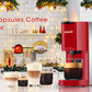 Homepraise 3 IN 1 Multi Capsules Coffee Machine,coffee machine with automatic cleaning function,for Strong Espresso,Americano Coffee,Cappuccino,Macchiato et,Red