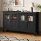 May in Color 55'' Sideboard Buffet Cabinet with Adjustable Shelves and Acrylic Accents, Wood Credenza for Living Room, Entryway, Dining Room