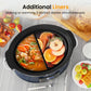 Heynemo 6 Qt Programmable Slow Cooker with 2-in-1 Silicone Liners and Digital Timer, Blue