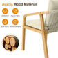 RoyalCraft Acacia Patio Dining Chairs Set of 2, Outdoor Wood Dining Chairs with Thick Cushions, Modern Patio Chairs with Woven Rope Backrest for Porch, Backyard, Garden, Indoor, Beige
