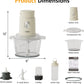 CozyHome Electric Food Chopper, Electric 4 in 1 Food Grinder for Grinding Meat, Peeling Garlic & Juicing, 2 Speed Blender and Food Processor Combo with 1.5L Glass Bowl & 2 Cups (0.4L+0.2L), 250W Beige