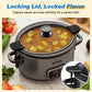 Sunvivi 4QT Digital Slow Cooker, Programmable Crock Pot with Locking Lid, Timer, 3 Heat Settings & Removable Ceramic Insert, Gray
