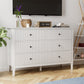 RoyalCraft Revamp 6-Drawer Double Dresser, White Wooden Storage Cabinet for Bedroom