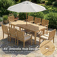 68"¡Á32" Acacia Outdoor Dining Table with Umbrella Hole, Rectangle Patio Table, Solid Acacia Wood Outside Table for Backyard Deck Garden, Light Teak,Heynemo
