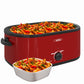 Sunvivi 26 Quart Electric Turkey Roaster Oven with Visible Glass Lid,Removable Pan & Rack, Stainless Steel,Red