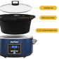 Sunvivi Programmable Slow Cooker with 2-in-1 Silicone Liners - Digital Timer - 7QT, Blue