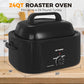 Superjoe 24 QT Electric Stainless Steel Turkey Roaster Oven, Self-Basting Lid Removable Insert Pot , Black