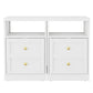 Heynemo white Nightstand with Storage Shelf & Door, Faux Drawer Design End Table, Compact Side Table for Bedrooms, Dorm Rooms & Small Spaces, Set of 2