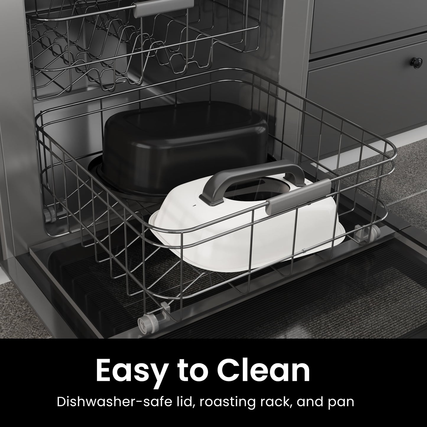 Sunvivi 24qt Electric Roaster Oven  with Self-Basting Lid, Defrost, Warm, 1450W