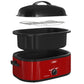 Sunvivi 18QT Roasting Oven with Self-Basting Lid Removable Pan, 150 to 450F Temperature Control Cool-Touch Handles,Red