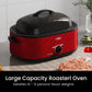 Sunvivi Roaster Oven with Self-Basting Lid, 18qt Electric Roaster with Removable Pan & Rack, Turkey Roaster Oven with Defrost & Warm Function, Stainless Steel, Red