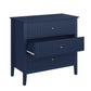 Heynemo Blue 30" Dressers Set of 2, Modern 3-Drawer Wood Nightstands with Ball Bearing Slides, Wide Storage Chests for Bedroom, Living Room, Entryway or Office