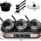 Sunvivi 1.5 Quart Triple Slow Cooker Buffet Server with 3 Ceramic Pots and Glass Lids, 4.5 Qt