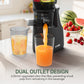 Heynemo Cold Press Juicer Machine, 5.9" Wide Feed Chute, Masticating, Dual-Layer Strainer - Black