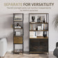 Dog Crate Furniture with Display Shelf, Decorative Dog Crate with Dog Bowl, Cat Litter Box Furniture Industrial Bookshelf, Furniture Style Dog Crate for Medium Dog, Brown