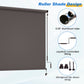 Heynemo 6'x 6' Outdoor Roller Shade, Cordless Patio Shade with Crank Handle, 95% UV Protection Outdoor Blind for Porch, Gazebo, Pergola, Brown