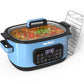 Heynemo 12-in-1 Digital Programmable Slow Cooker, 6.5 QT Large Multicooker, Multi-Cooker with Timer, Temp Control, Blue