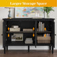 Heynemo 3-Door Storage Cabinet, Sideboard Cabinet with Adjustable Shelves, Ideal for Entryway, Living Room, Dining Room, Black