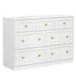 May in Color Dresser for Bedroom with 7 Drawers, Wood Drawer Organizer for Bedroom, Living Room, Hallway, White