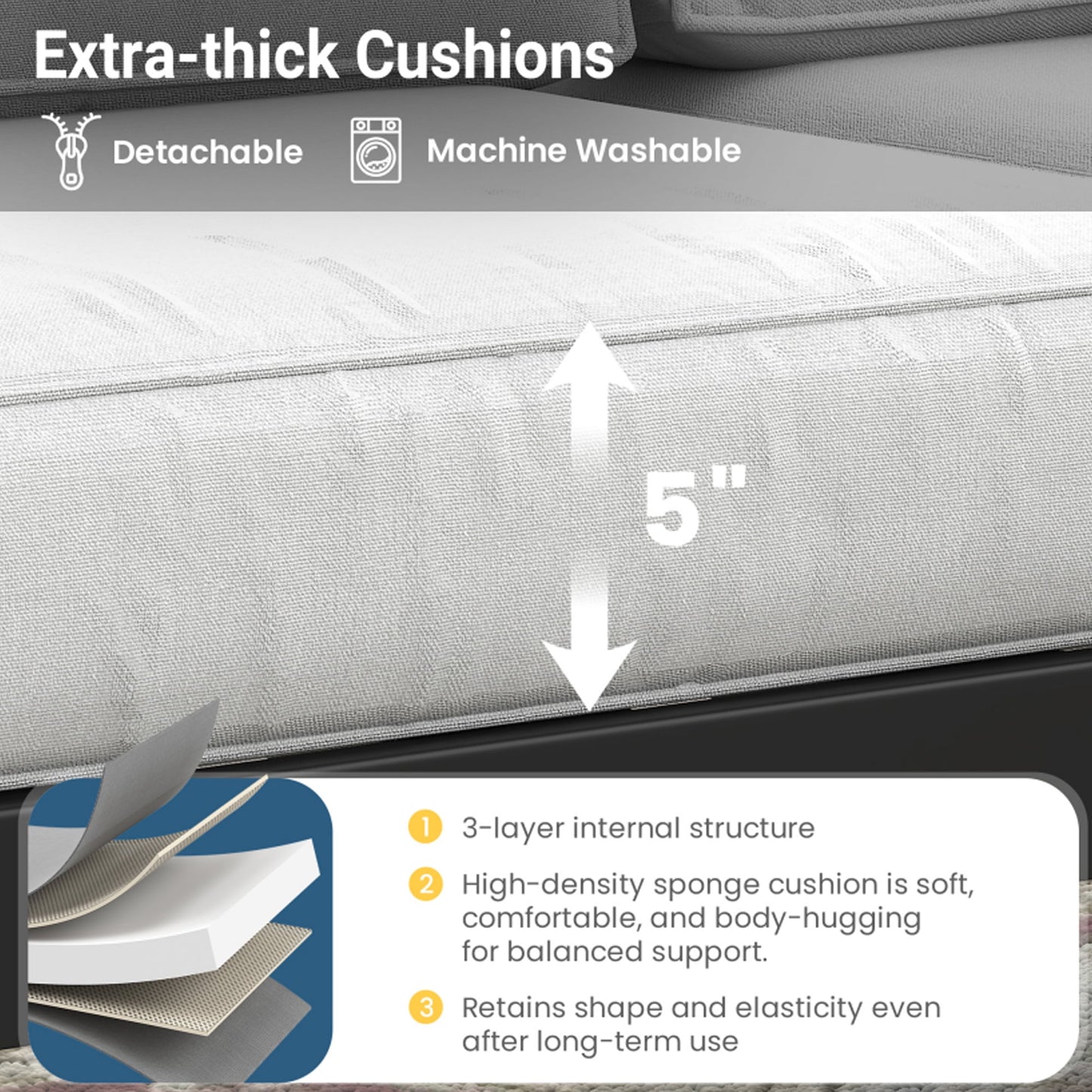 Heynemo Outdoor Patio Furniture Set, 7 Piece Outdoor Dining Sectional Sofa with Dining Table and Chair, All Weather Wicker Conversation Set with Ottoman, Blue