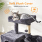 Heynemo Multi-Level Cat Tree Tower for Large Cats with Scratching Posts, Condos, Perch, Hammocks & Toys ¨C Modern Indoor Cat Jungle Gym for 2¨C3 Cats, 19.7" x 15.7" x 35.8", Dark Grey