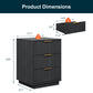 Heynemo Low 3-Drawer Dresser Set of 2, Modern Storage Cabinet with Wavy Drawers for Bedroom, Hallway, or Living Room, Black