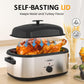 Superjoe Electric Roaster Oven, 24 QT Roaster with 3 Compartments and Self-Basting Lid, Turkey Roaster Oven with 150-450¡ãF Full-Range Temperature Control, Removable Pan & Rack,Silver