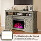 May in Color TV Stand Farmhouse 34 Inch Tall for 65 Inch TV with Sliding Bar Door, Light Grey