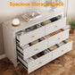May in Color Modern 6-Drawer Chest of Drawers, with Rounded Corners, White, 47 in