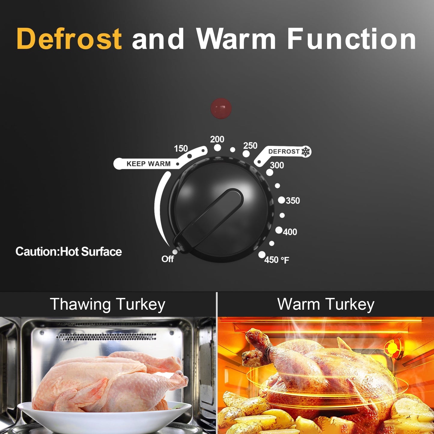 Royalcraft Electric Roaster Oven with Self-Basting Lid and Removable Pan, 20 Qt, Black