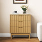 Cozy Home Fluted 3 Drawer Dresser Set of 2, Wood Closet Organizer for Bedroom, Living Room, Entryway, Natural Wood Tone