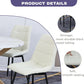Royalcraft Modern Kitchen Chairs, Dining Chairs Set of 4, White Dining Chairs with Cushion Seat and Metal Legs for Living Room, Bedrooms, Kitchen, Beige
