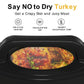 RoyalCraft 24 Quart Electric Roaster Oven Turkey Roaster with Lid Electric Roasters with Removable Pan Large Roaster,Visible & Self-basting Lid, Fast Heating & Thaw/warming Setting,Black