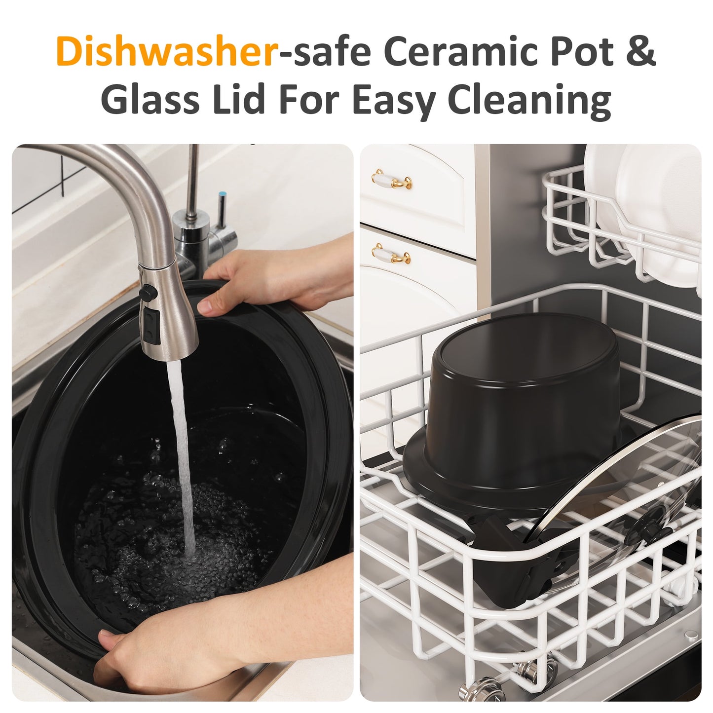 Sunvivi 8.5 Quart Programmable Slow Cooker with Locking Lid, Digital Timer, Dishwasher Safe, Blue