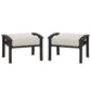 Heynemo Durable Iron Patio Footstool with Cushions ¨C Stable, Weather-Resistant Outdoor Ottoman for Relaxation & Extra Seatin, Black
