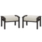 Heynemo Durable Iron Patio Footstool with Cushions ¨C Stable, Weather-Resistant Outdoor Ottoman for Relaxation & Extra Seating"