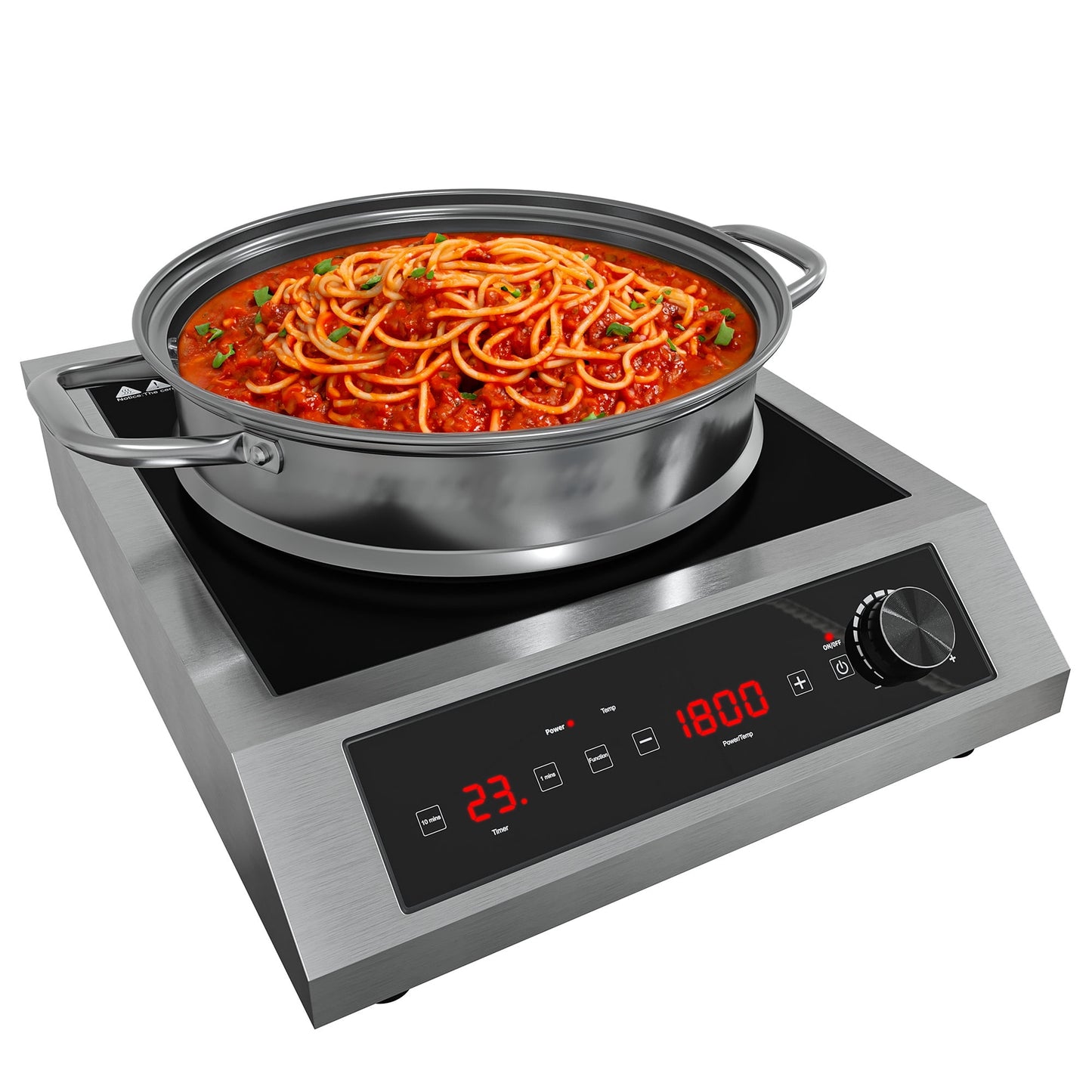 Sunvivi 1800W Portable Induction Cooktop, Commercial-Grade Electric Countertop Burner with Timer, Induction Hot Plate with LED Screen, 10 Power(100W-1800W), 14 Temp Setting(140¡ãF-536¡ãF),Black