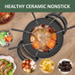 Sunvivi 3 QT Fondue Set, Electric Fondue Pot Set for Melting Chocolate & Cheese, 1000W Non-Stick Fondue Maker with Adjustable Temperature Control and 8 Color-Coded Forks, Ideal for Dessert & Broth