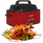 Superjoe 26 QT Electric Roaster Oven, Stainless Steel, Self-Basting Lid Removable Insert Pot for Gathering and Dining, Red