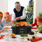 CozyHom 24 Quart Electric Roaster Oven, Stainless Steel Buffet Turkey Roaster Oven with Self-Basting Lid Removable Pan, Black